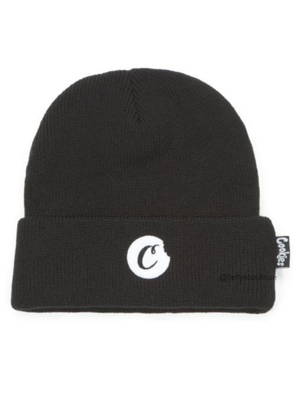 Knit Cuffed Beanie Logo Patch Streetwear Winter Warm Comfortable Hat